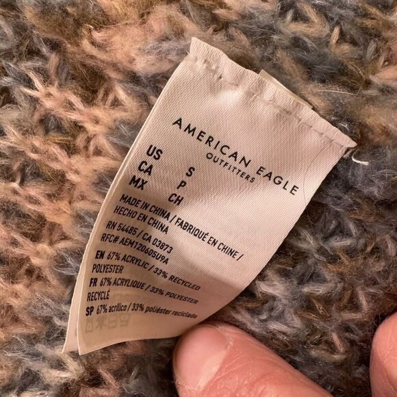 American Eagle Open Front Cardigan Sweater Size S Multicolor Long Sleeve - Picture 5 of 6